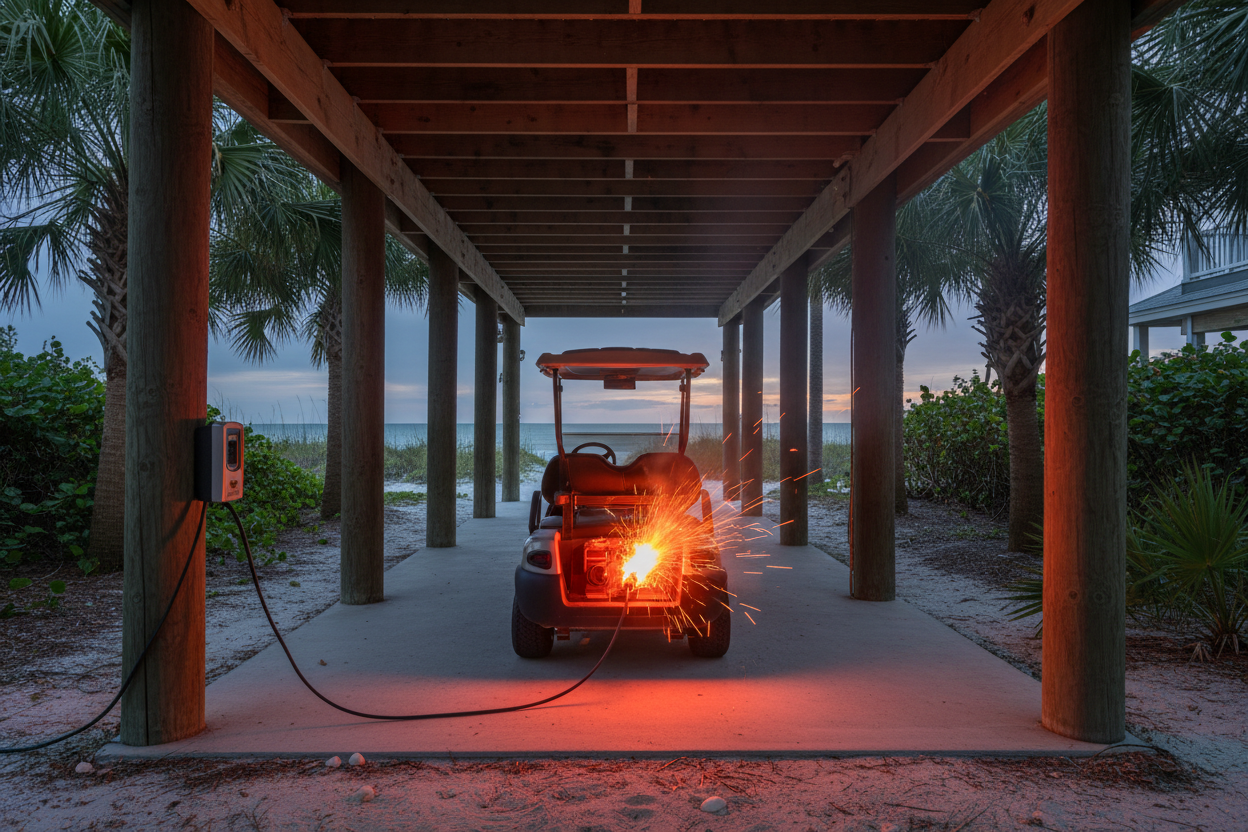 The Golf Cart Charging in Your Garage Is a Fire Risk More People Need to Take Seriously