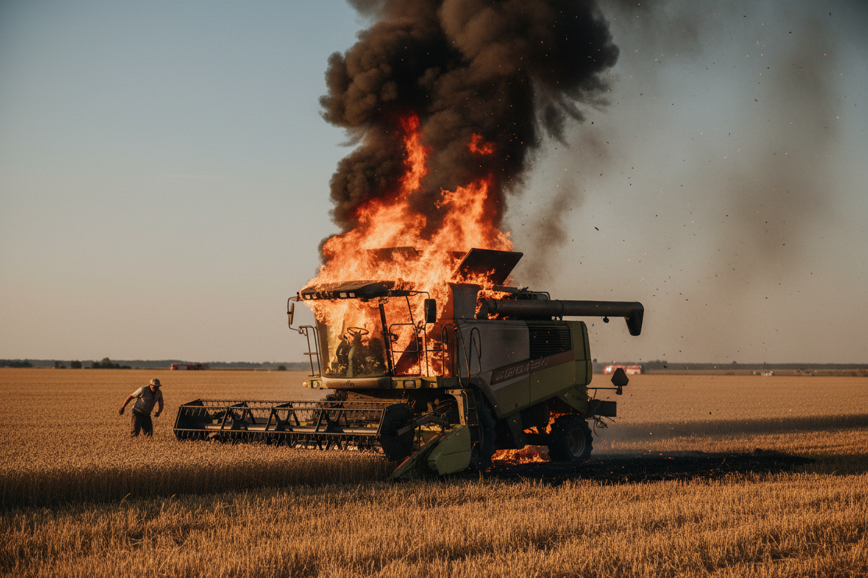 Combine and Tractor Fires Happen Every Harvest Season. Here's What You Can Do About It.